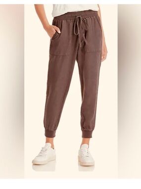 Splendid Drawstring Jogger Pants in Chocolate Brown